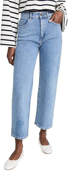 DL1961 Women's Hepburn Wide Leg High Rise Vintage Ankle Jeans | Amazon (US)