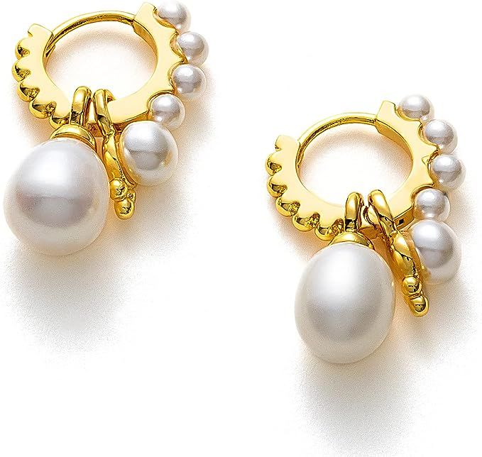 C.Paravano Hoop Earrings for Women | 925 Sterling Silver or 18K Gold Plated Hoop Earrings | Huggi... | Amazon (US)