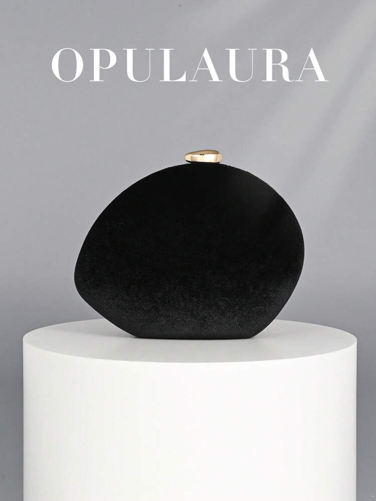 OpulAura Women Elegant Autumn Winter Luxury Velvet Geometric Mini Box Clutch Bag, Shiny Metal But... | SHEIN