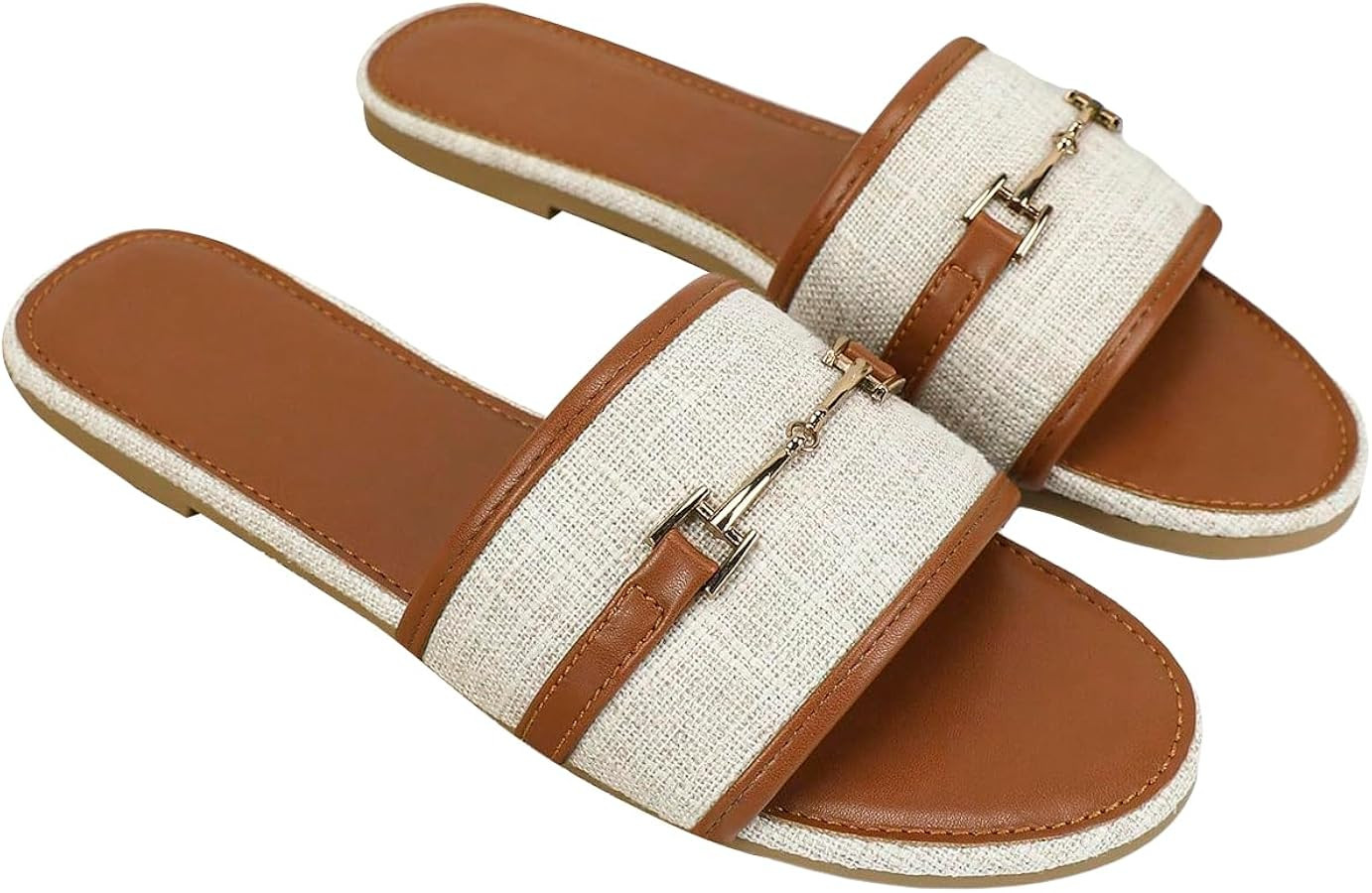 Verdusa Women's Open Toe Slides Single Band Slip On Flat Sandals Summer Shoes | Amazon (US)