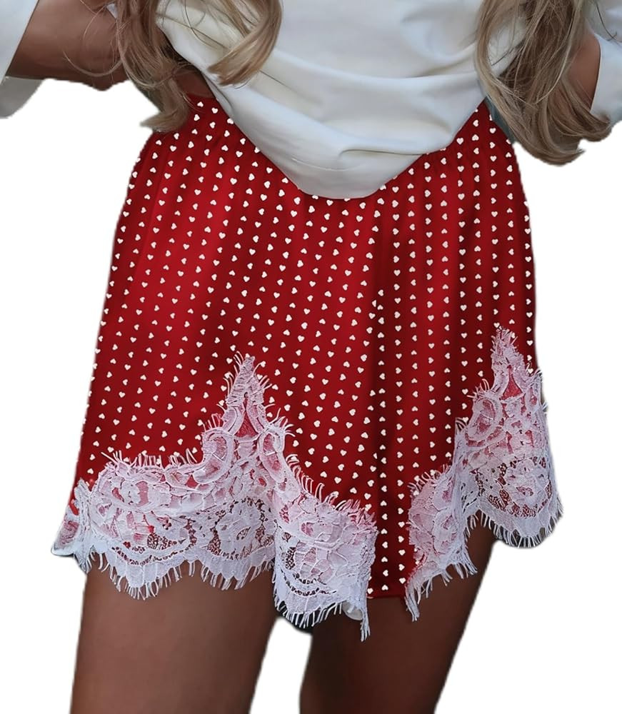 Women Satin Silk Lace Trim Shorts Silky Low Rise Boxer Shorts Y2k Teen Girls Cute Coquette Lounge... | Amazon (US)