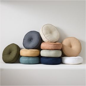 European Flax Linen Round Pillow | West Elm (US)