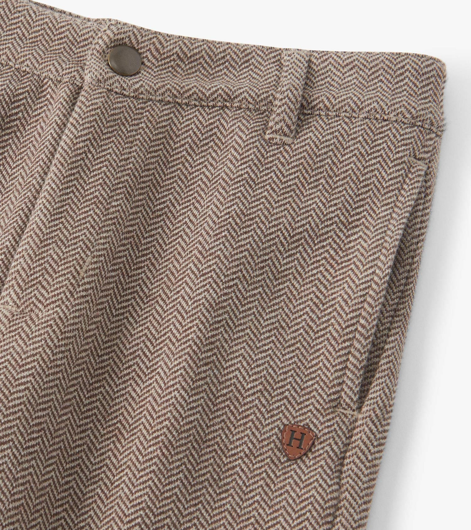 Boys Brown Sugar Herringbone Straight Leg Pants | Hatley