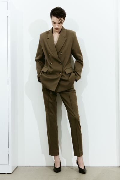Dress Pants - High waist - Ankle-length - Dark khaki green - Ladies | H&M US | H&M (US + CA)