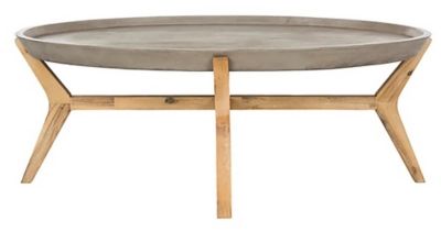 Safavieh Hadwin Indoor/Outdoor Modern Concrete Oval Coffee Table | Ashley | Ashley Homestore