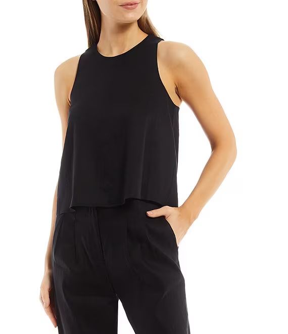 Audrey Woven Round Neck Sleeveless Coordinating Blouse | Dillard's