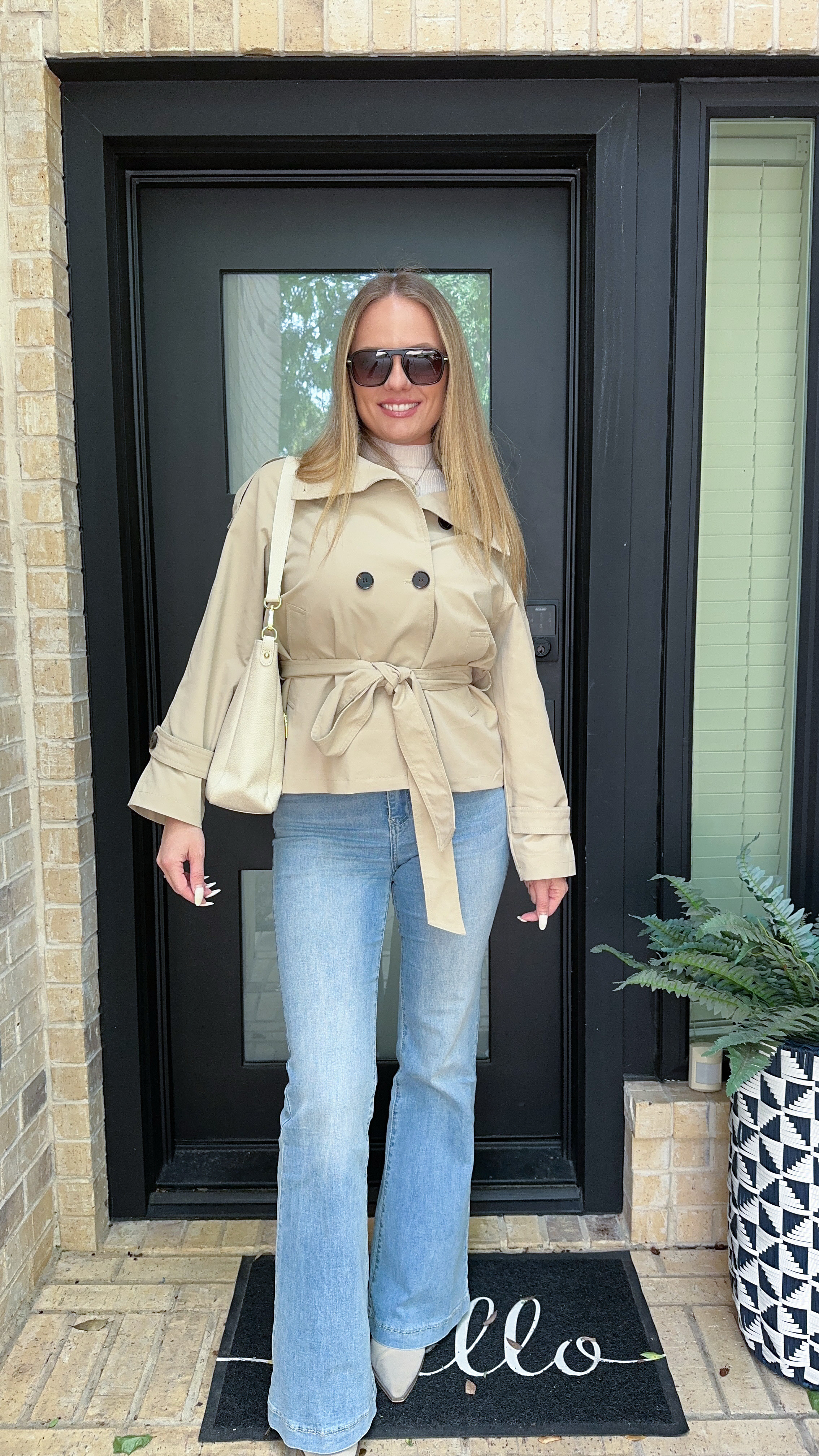 
Classic, effortless, and on repeat lately 🤍 It’s the kind of outfit that works for school drop-off, errands, lunch, all of it.

Neutral trench coat, flare jeans, everyday outfit, casual chic style, fall outfit idea, mom style, neutral outfits, easy everyday fashion ✨ 

 #LTKgrwm #LTKootd #LTKmomlife