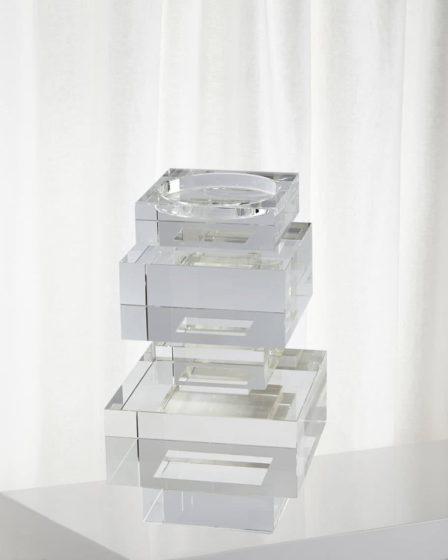 Global Views Short Brilliant Pillar Candle Holder | Neiman Marcus