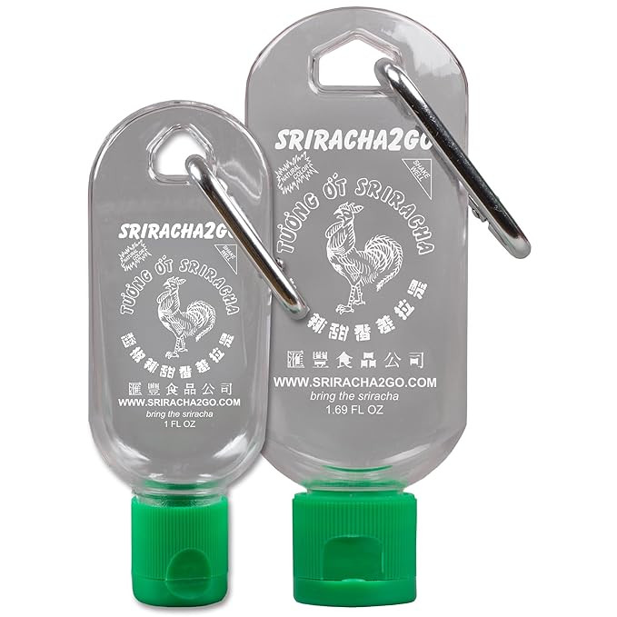 Sriracha Keychain Combo Pack (1.69 Ounce and 1 Ounce, Sauce Not Included) | Amazon (US)