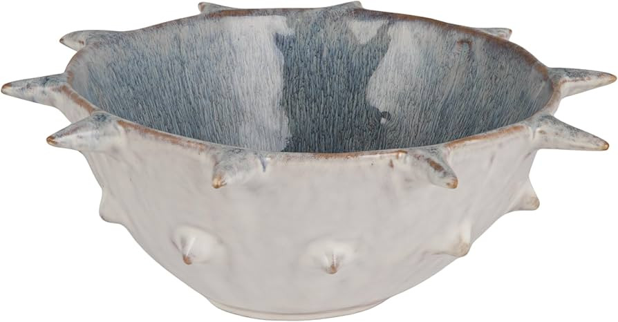 Bloomingville Stoneware Urchin Shaped Bowl with Spikes, Blue and White | Amazon (US)