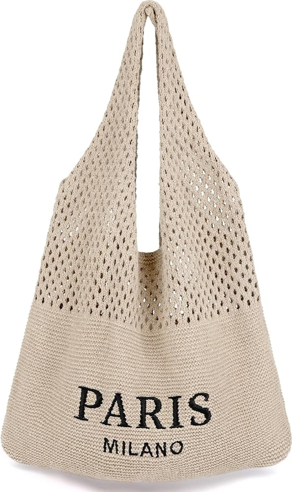 hatisan Crochet Bags for Women Summer Beach Tote Bag Aesthetic Tote Bag Hippie Bag Knit Bag | Amazon (US)