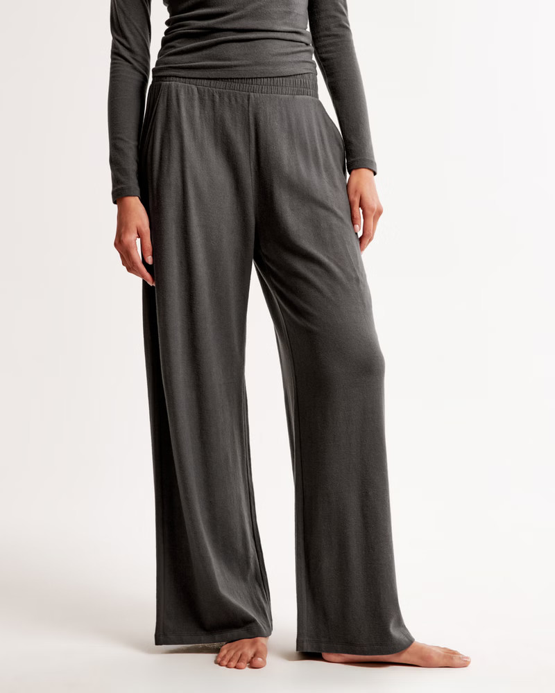 Lounge Brushed Wide Leg Pant | Abercrombie & Fitch (US)