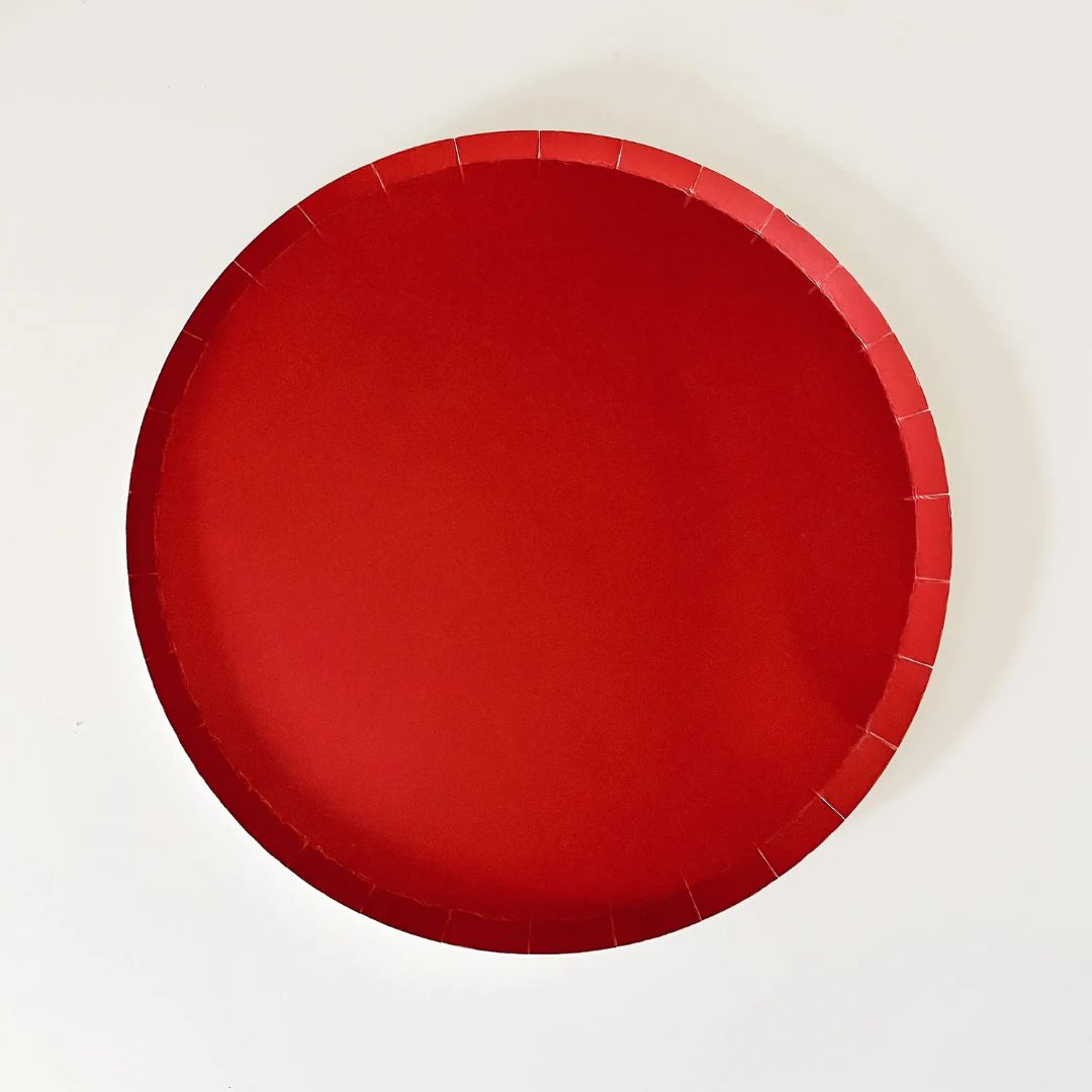 Matte Red Large Paper Plates | Ellie and Piper
