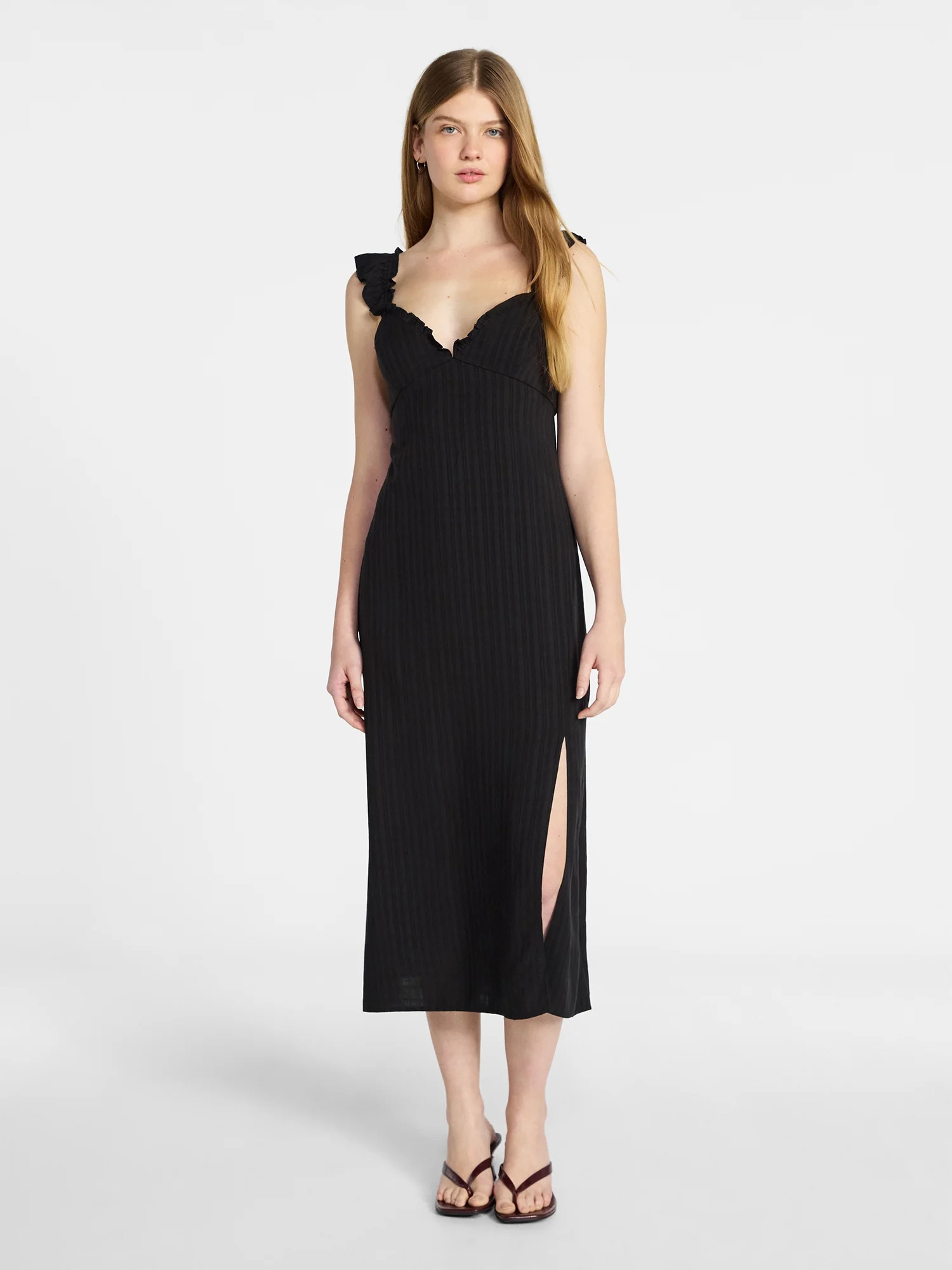 No Boundaries Maxi Dress with Flutter Sleeves, Women's XXS-XXL | Walmart (US)