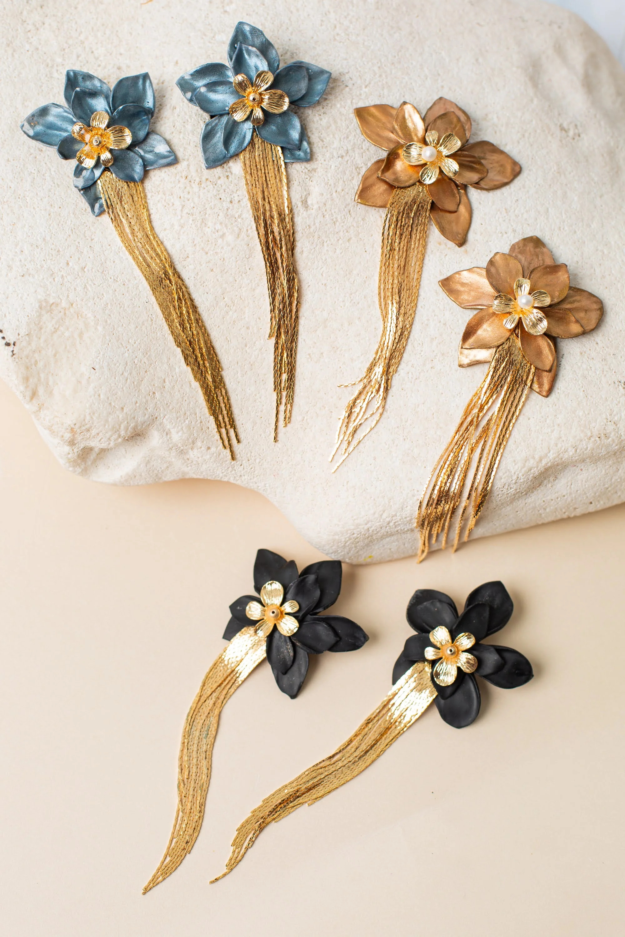 Sanibel Flower Dangle Earrings - Stunning Statement Style | Forlanya | Forlanya