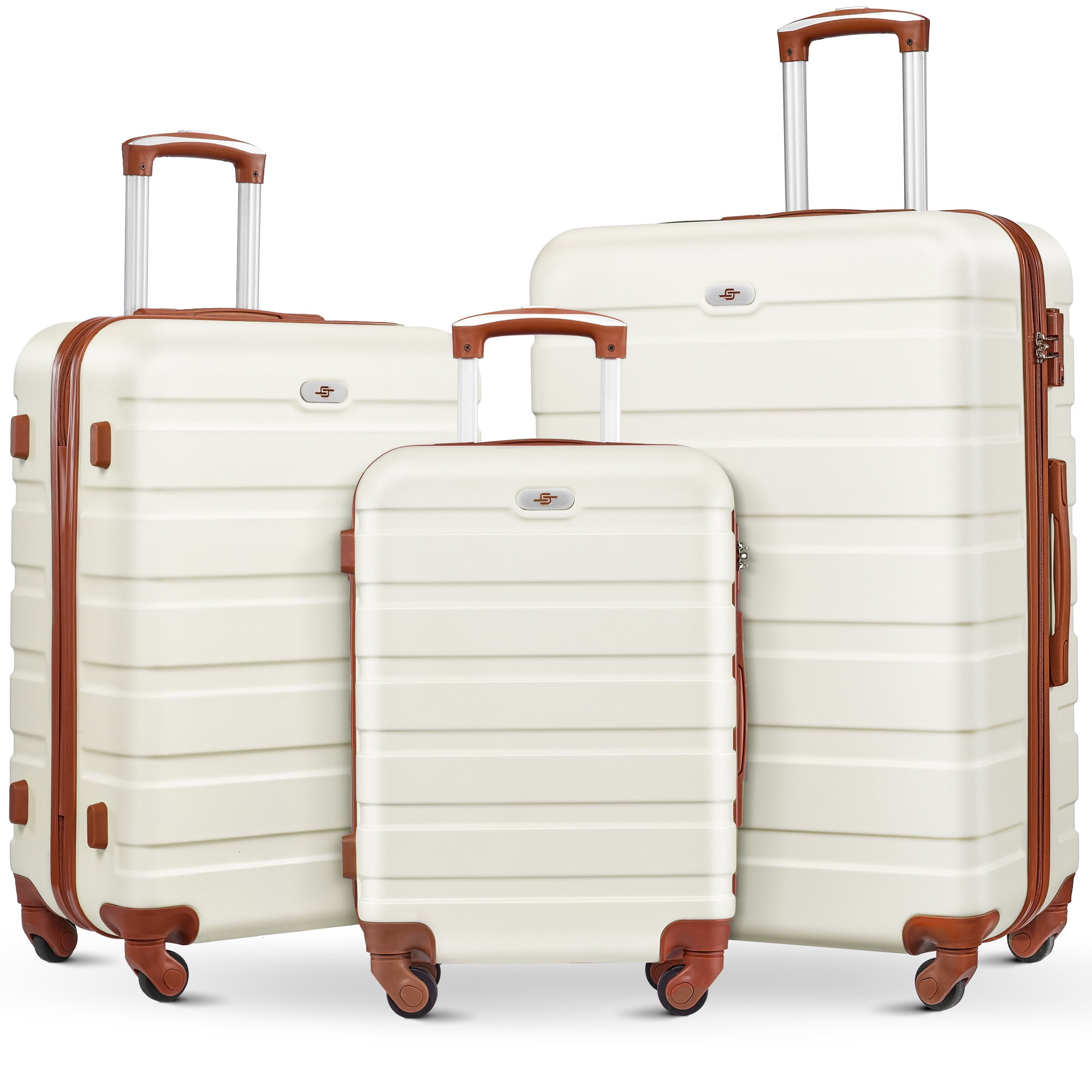 3 Piece Luggage Sets Hard Shell Suitcase Set with Spinner Wheels for Travel Trips Business 20" 24... | Walmart (US)