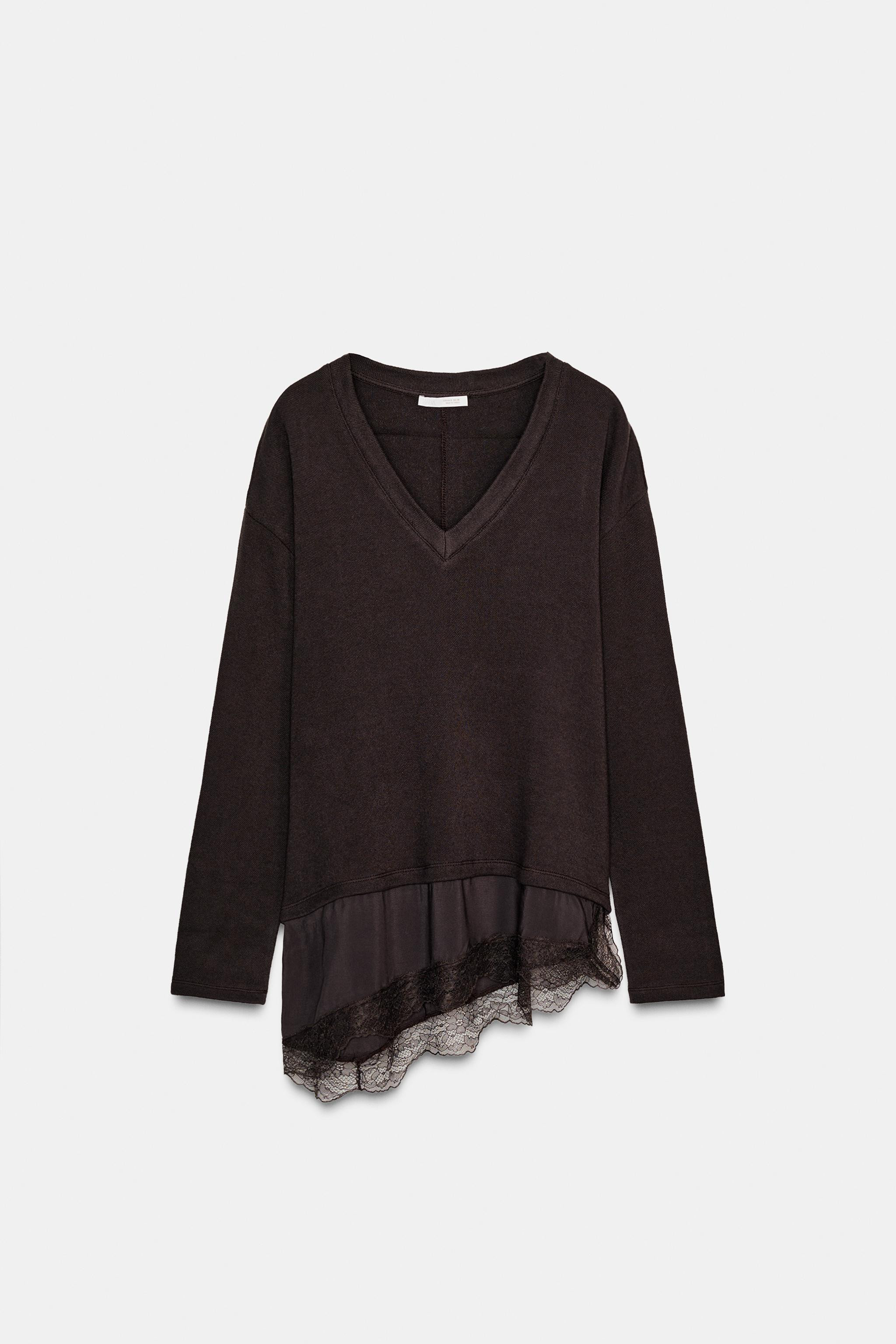 LACE COMBINED T-SHIRT | Zara US