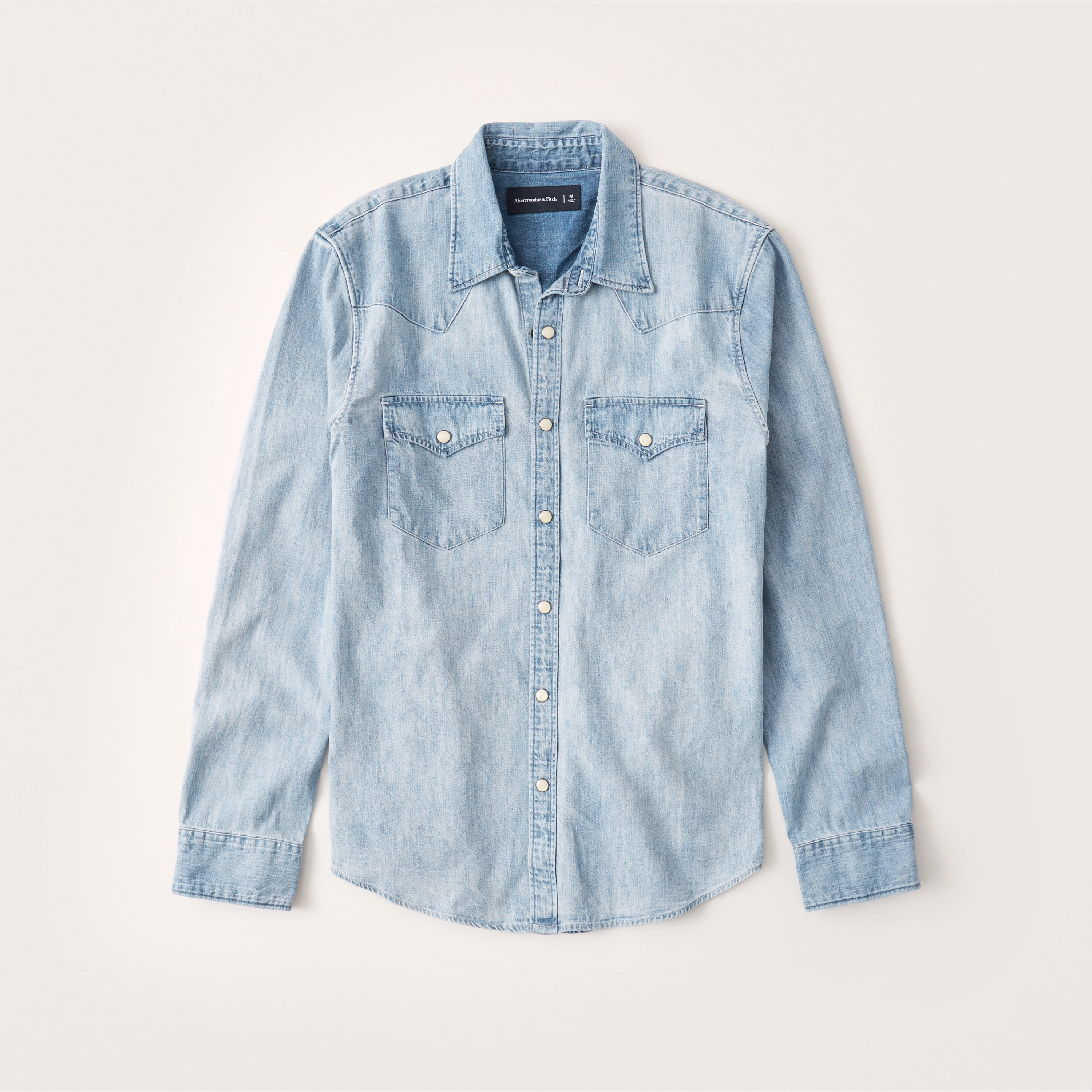 Long-Sleeve Denim Shirt | Abercrombie & Fitch (US)