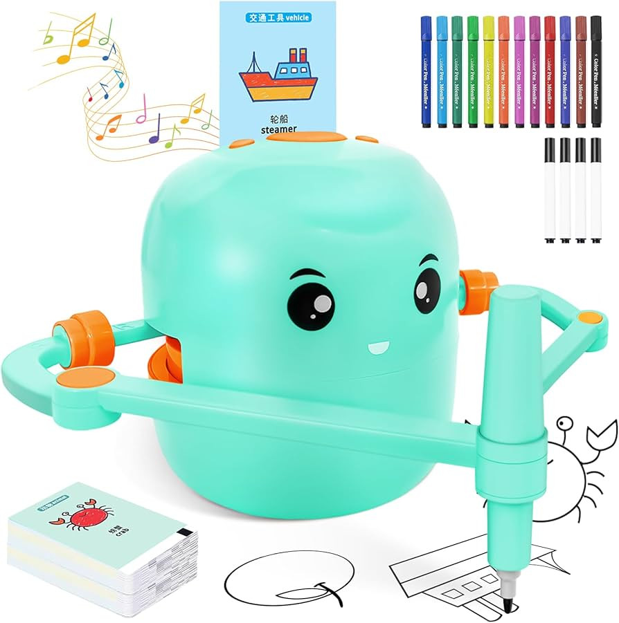 Drawing Robot for Kids with 150 Learning Cards and 17 Colorful Pens, Voice Interactive Educationa... | Amazon (US)