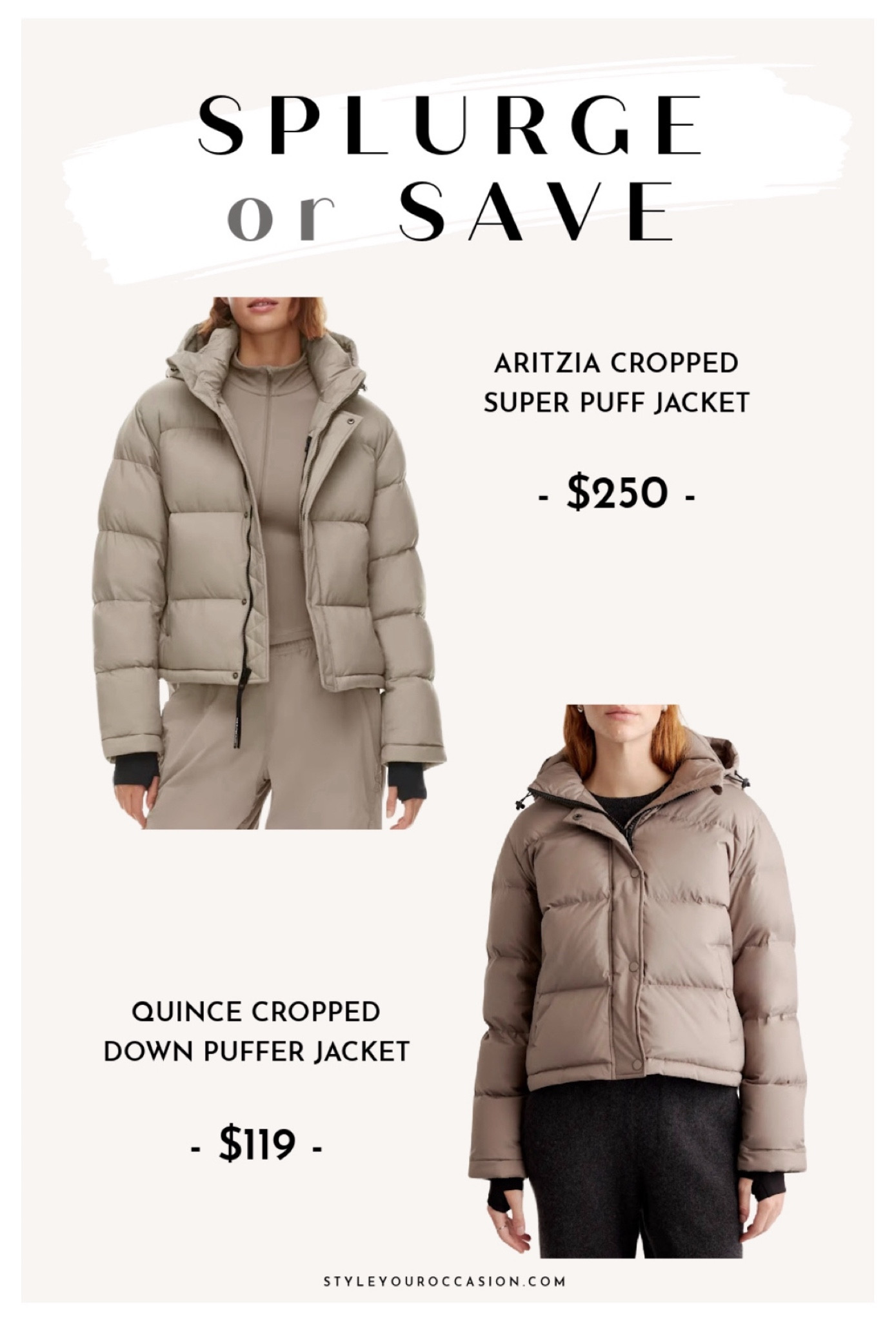 Aritzia cropped puffer on sale