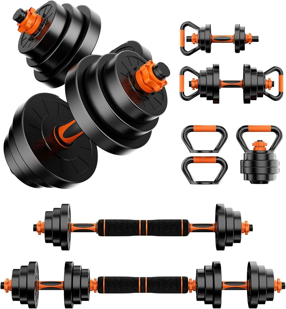 Adjustable Dumbbell Set 20LBS/50LBS/70LBS Free Weights Dumbbells,4 in1 Weight Set,Dumbbell, Barbe... | Amazon (US)