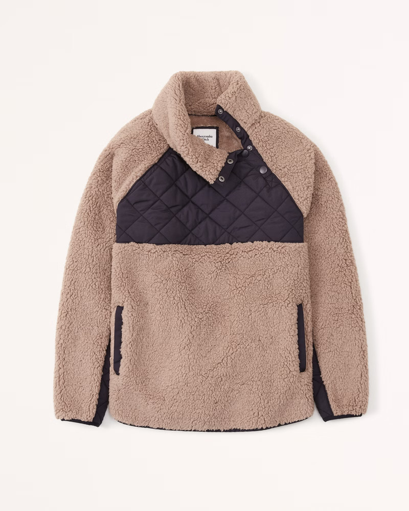 Winterized Asymmetrical Snap-Up Fleece | Abercrombie & Fitch (US)