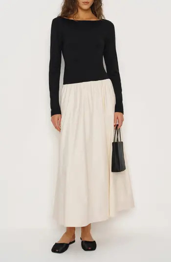 Abel Long Sleeve Mixed Media Maxi Dress | Nordstrom