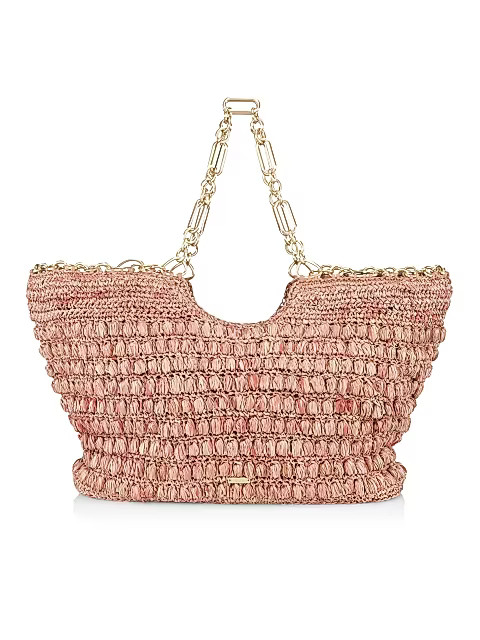 Naima Raffia Chain-Trim Tote | Saks Fifth Avenue