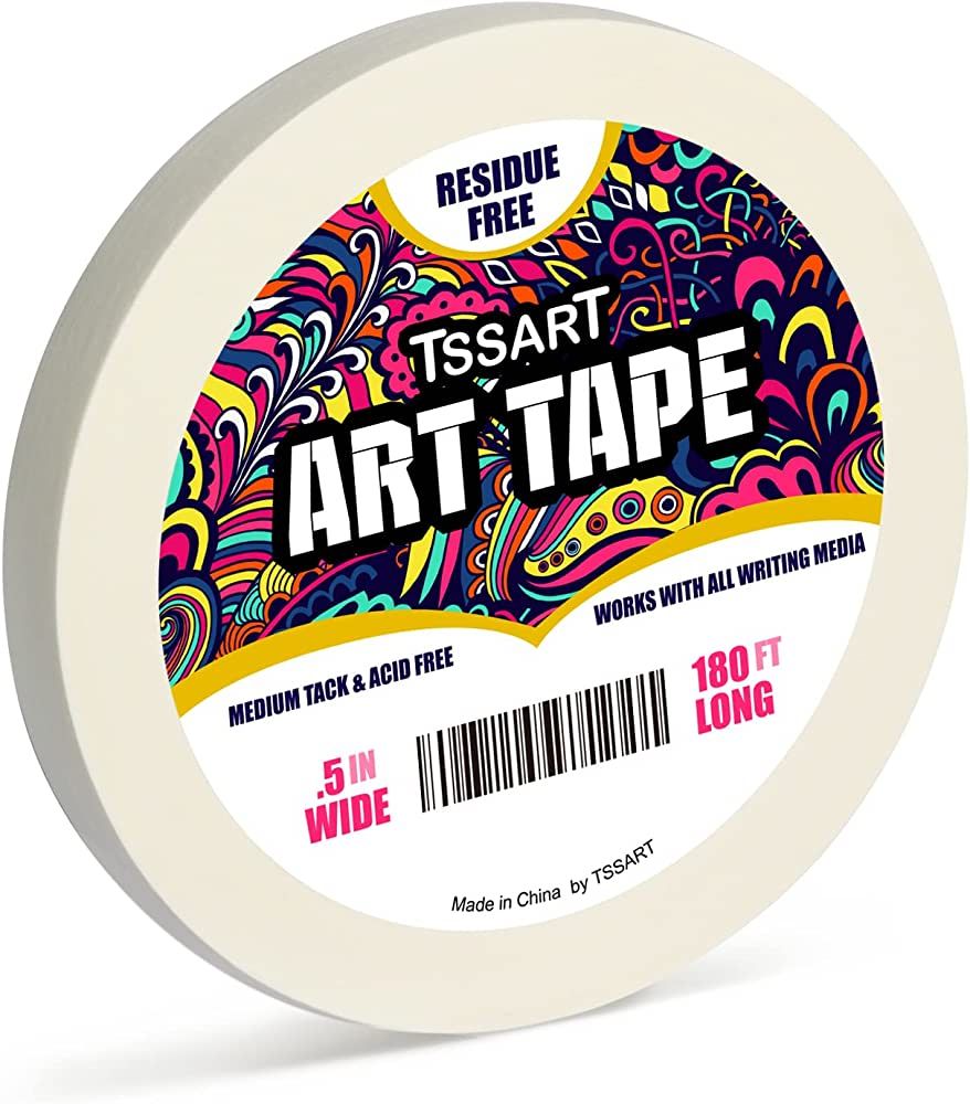 TSSART White Art Tape Medium Tack - Masking Artists Tape for Drafting Art Watercolor Painting Can... | Amazon (US)