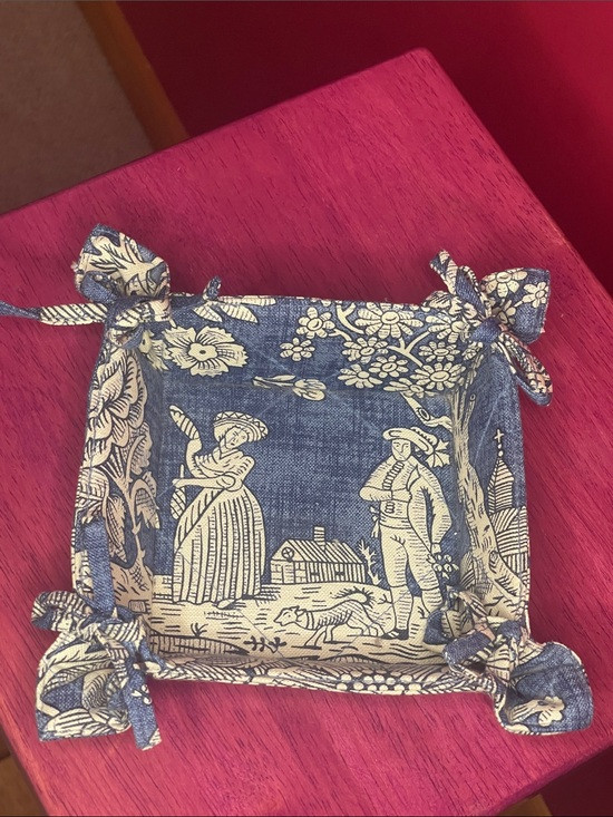 Vintage Pierre Deux Blue Toile Fabric Catchall Tray La Declaration pattern | Poshmark