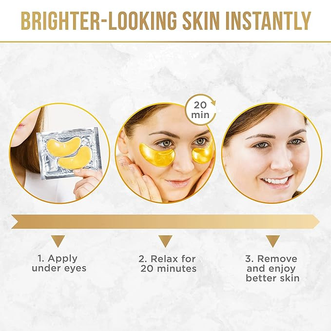 DERMORA Golden Glow Under Eye Patches (15 Pairs Eye Gels) - Rejuvenating Treatment for Dark Circl... | Amazon (US)
