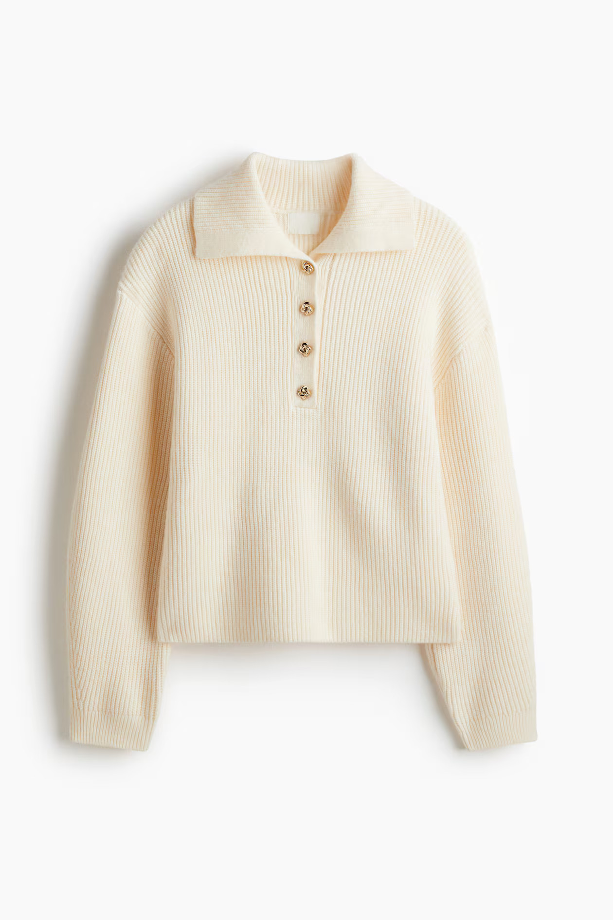 Pullover mit Kragen - Hellbeige - Ladies | H&M DE | H&M (DE, AT, CH, NL, FI)