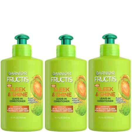 Garnier Fructis Sleek And Shine Intensely Smooth Leave-In Conditioning Cream 10.2 Ounce (Pack Of 3) (Packaging May Vary) | Walmart (US)