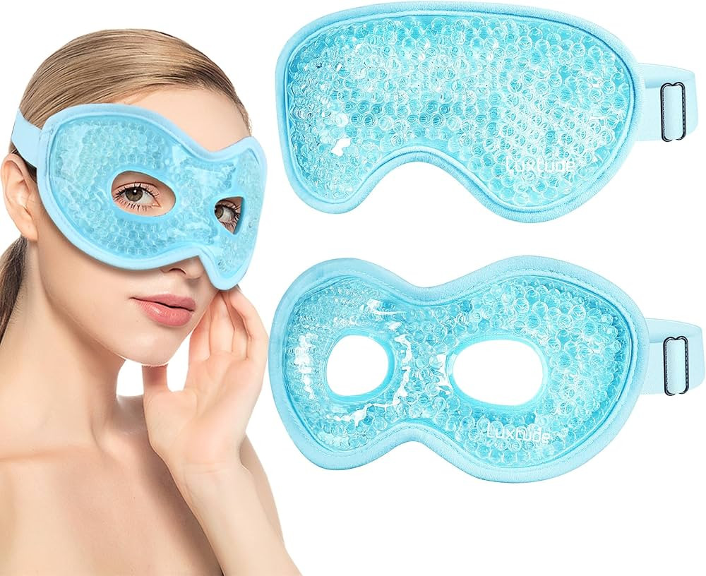 Luxtude Gel Eye Mask Cooling Eye Mask for Dry Eyes 2PCS, Heated Warm Eye Ice Pack Reusable Gel Sl... | Amazon (US)