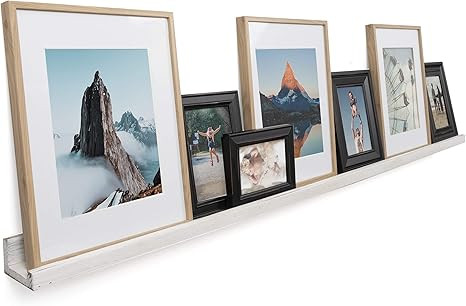 Rustic State Ted Wall Mount Extra Long Narrow Picture Ledge Shelf Display | 60 Inch Floating Wood... | Amazon (US)