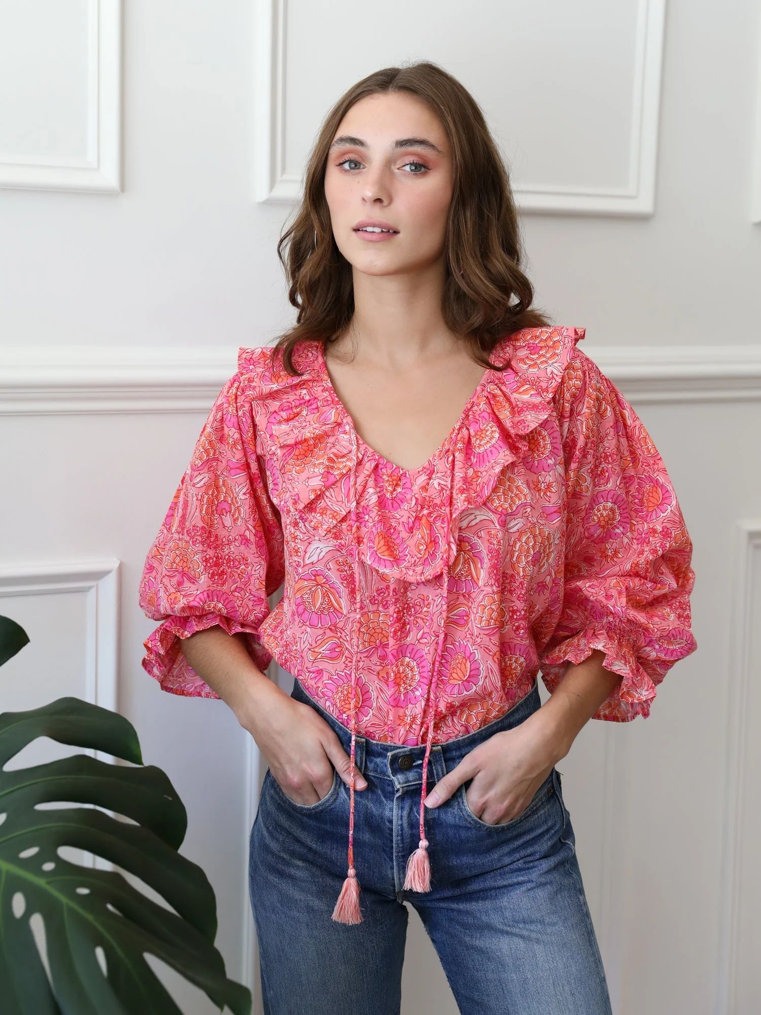 Shop Mille - May Top in Pink Carnation | Mille