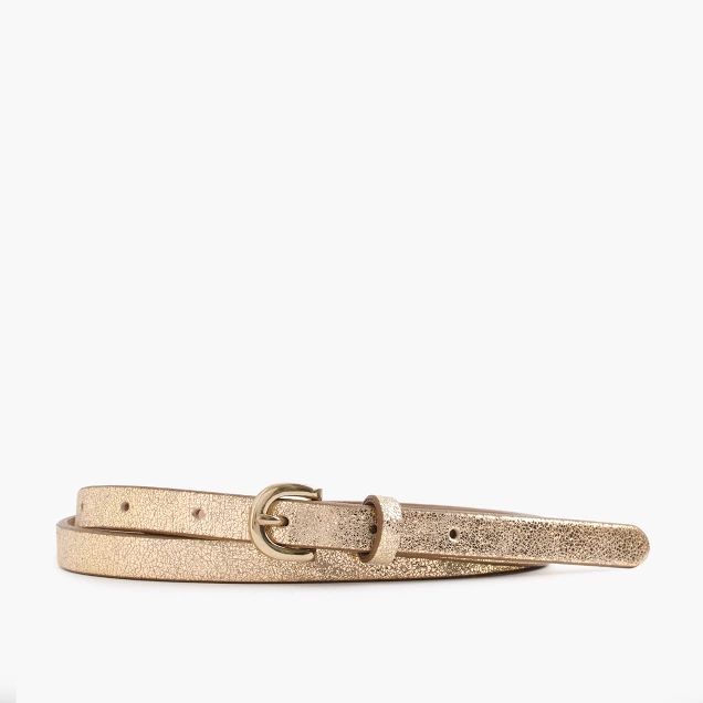 Skinny metallic Italian leather belt | J.Crew US