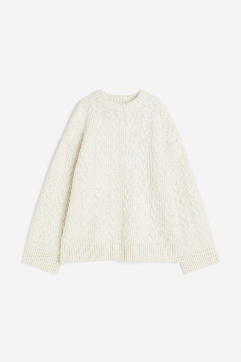 H & M - Oversized Cable-knit Sweater - White | H&M (US + CA)