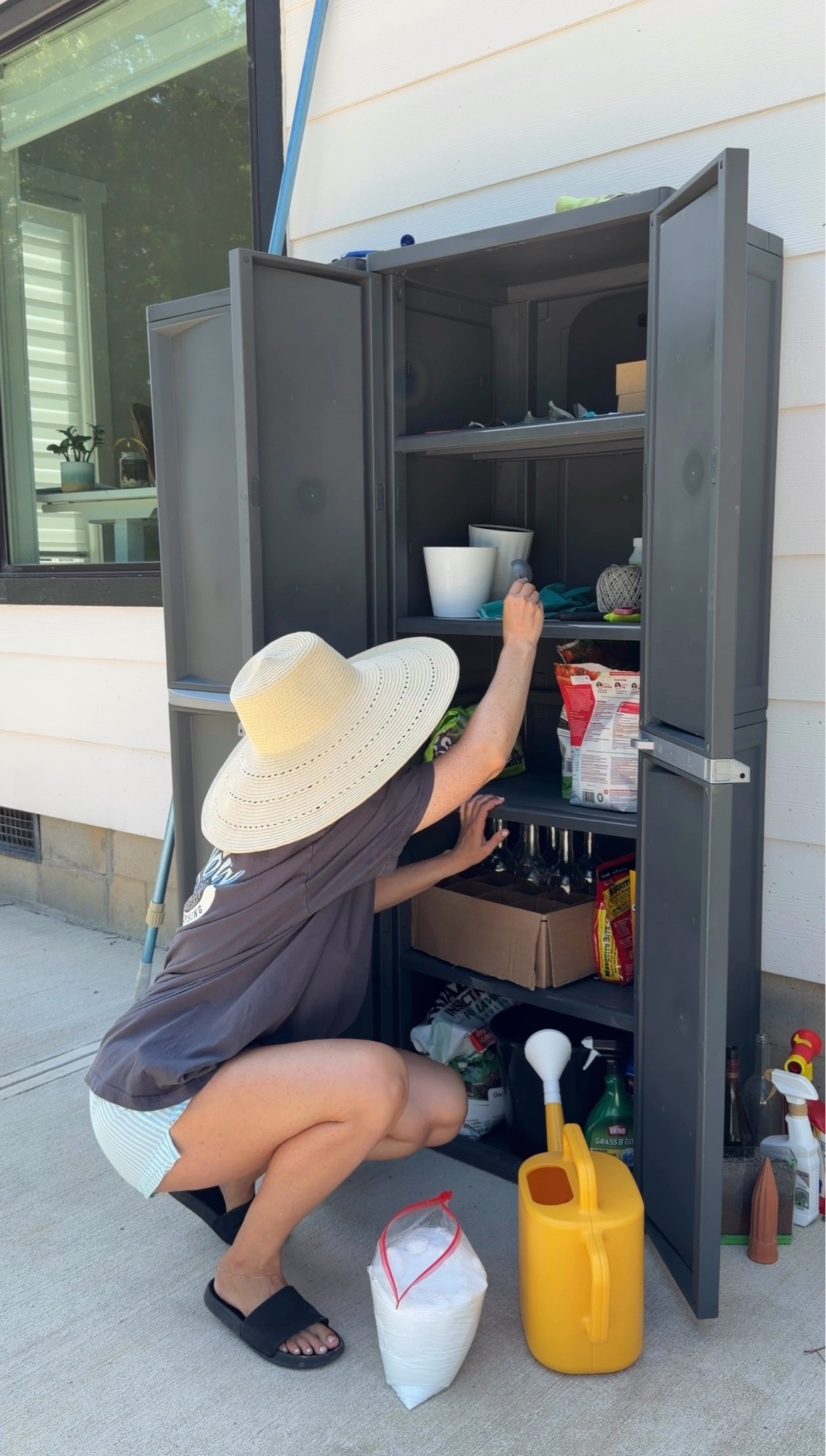 Organizing outdoor garden tools and stuff with the great waterproof outdoor cabinets. They look small but hold A LOT!! Love them and everything stays nice and dry.

#LTKHome