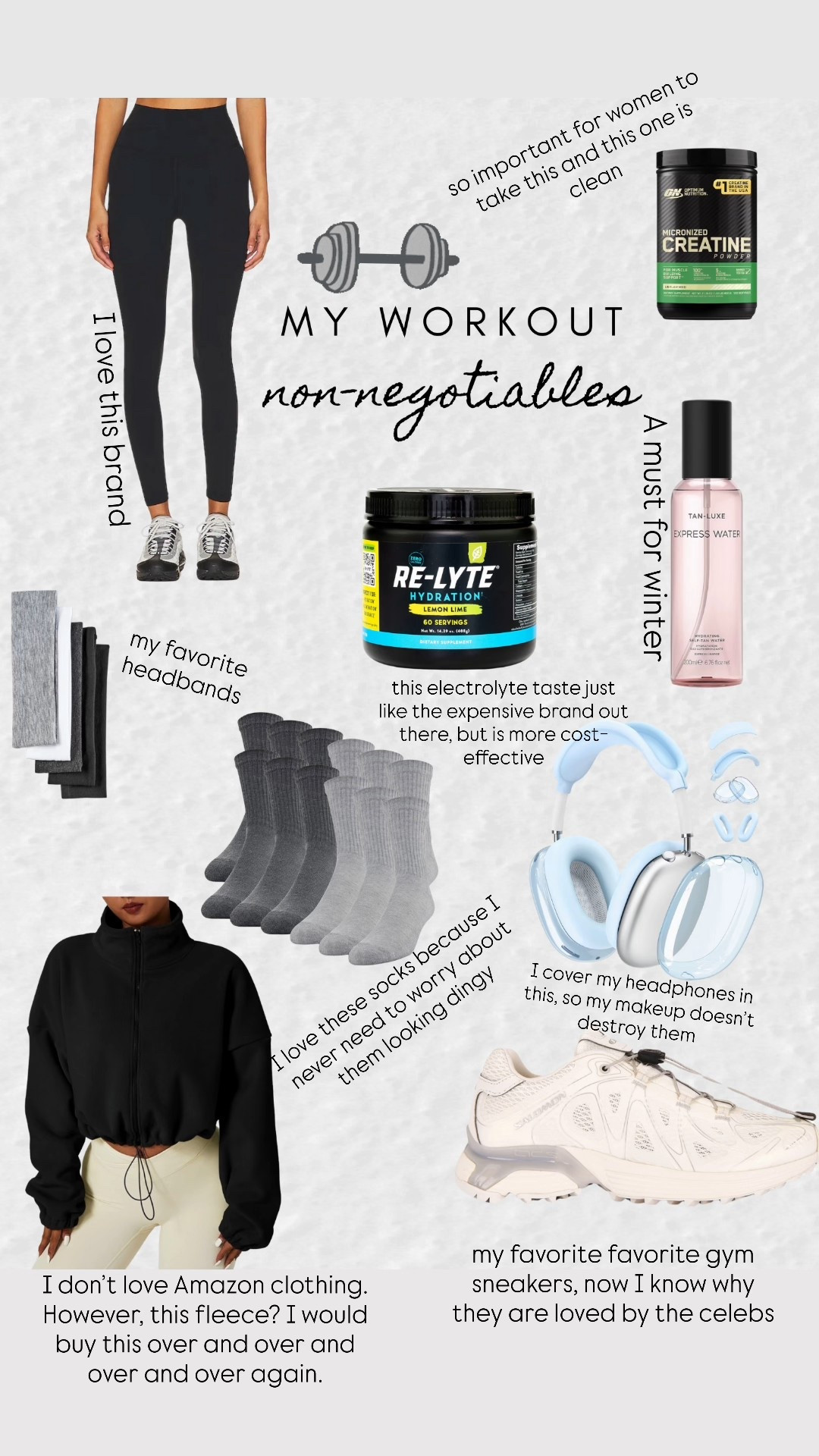 My non-negotiables for when I work out

#LTKfitnessgoals #LTKActive #LTKselfcare