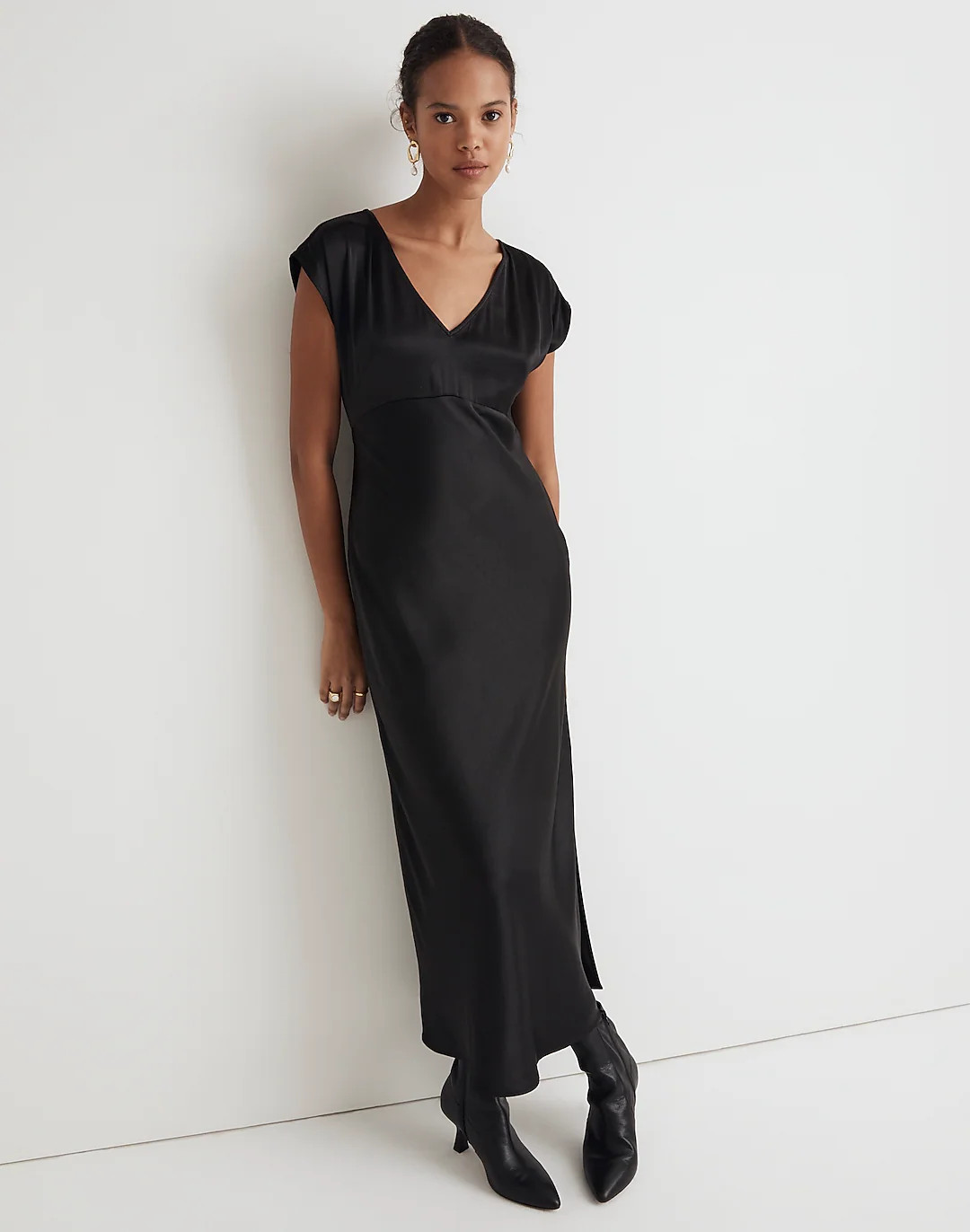 Wide V-Neck Midi Dress | Madewell