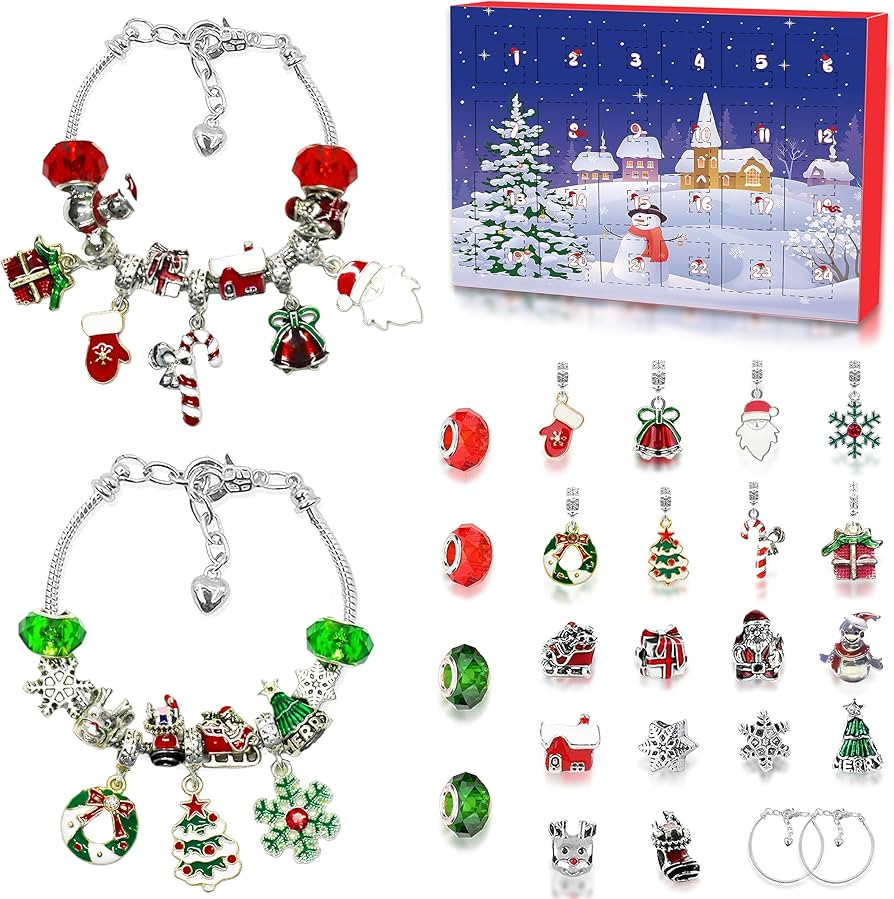 Novernat Charm Bracelet Advent Calendar 2025 DIY Bracelet Making Kit 24 Days Christmas Countdown ... | Amazon (US)