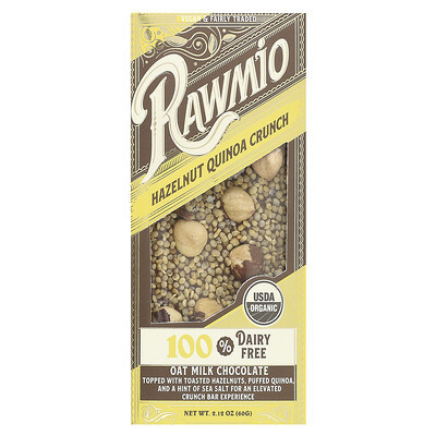 Rawmio, Oat Milk Chocolate, Hazelnut Quinoa Crunch, 2.12 oz (60 g) | iHerb