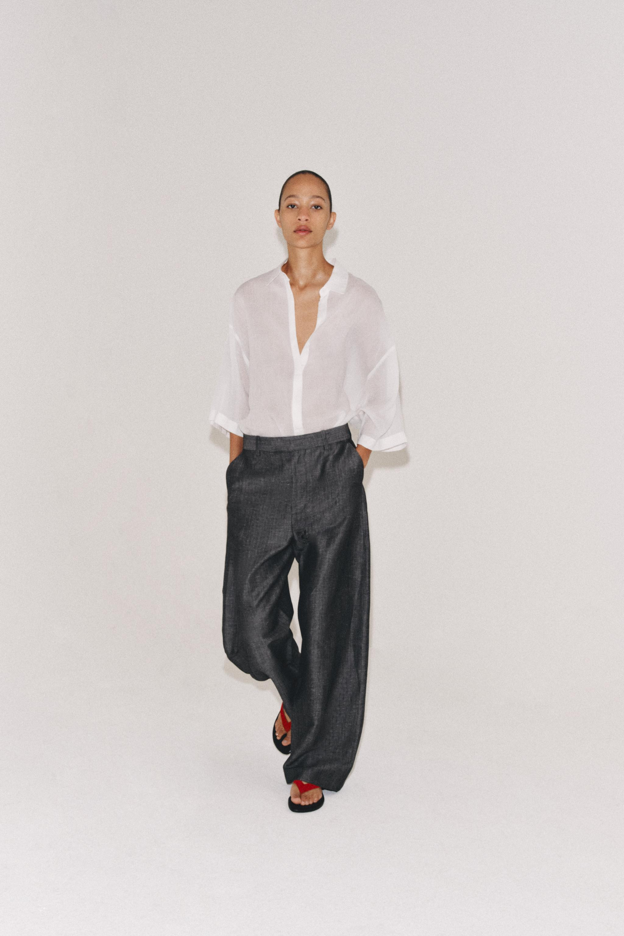 OVERSIZED RAMIE BLEND SHIRT ZW COLLECTION | Zara US