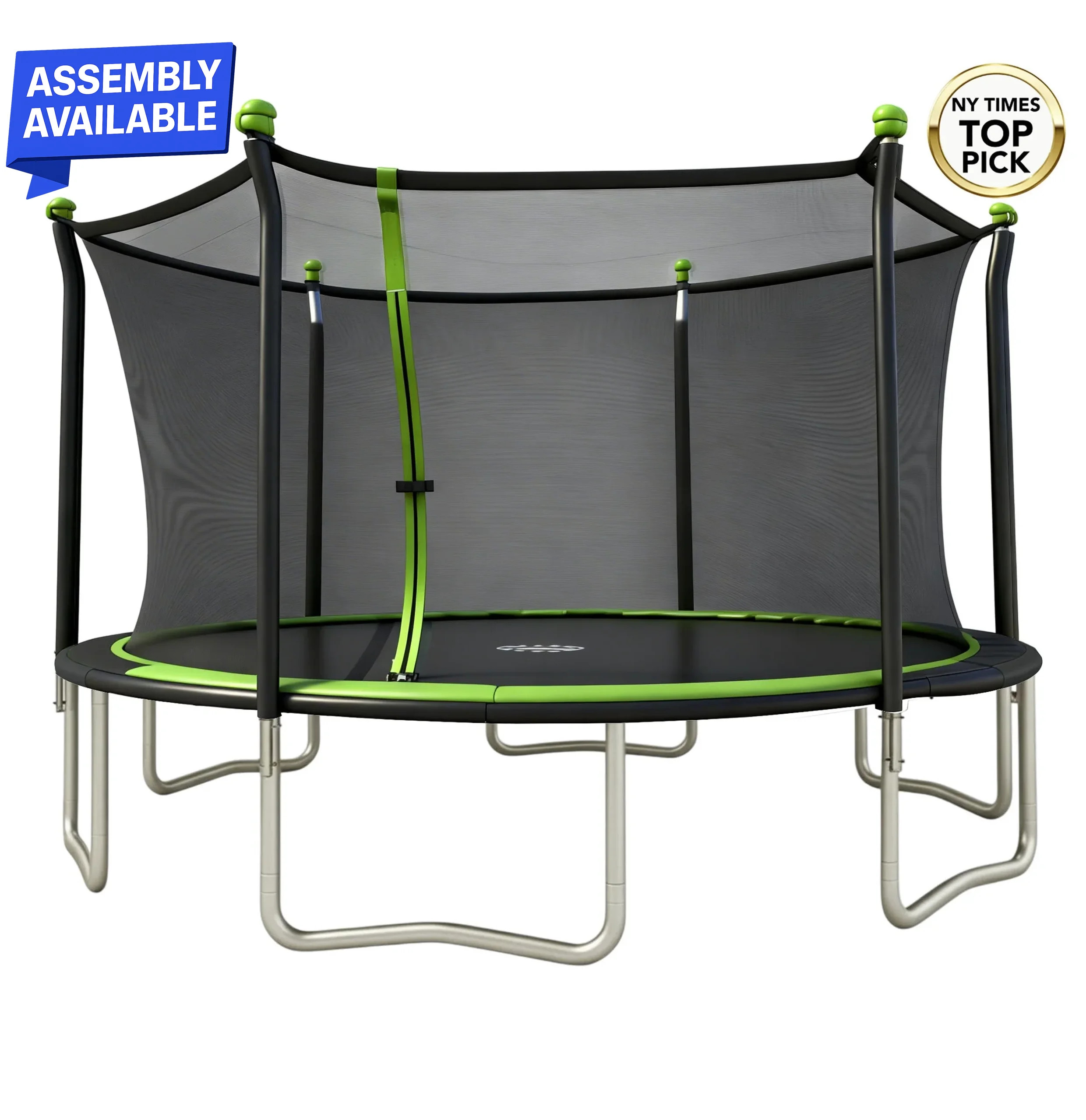 Sportspower Bounce Pro 14' Round Trampoline with Safety Enclosure in Green and Black | Walmart (US)
