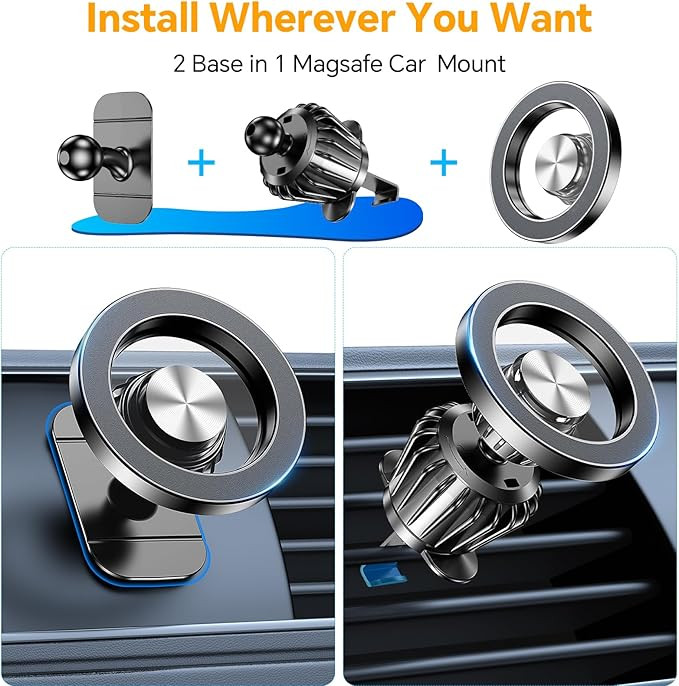 Kaistyle for Magsafe Car Mount【20 Strong Magnets】Magnetic Phone Holder for Car Phone Holder M... | Amazon (US)