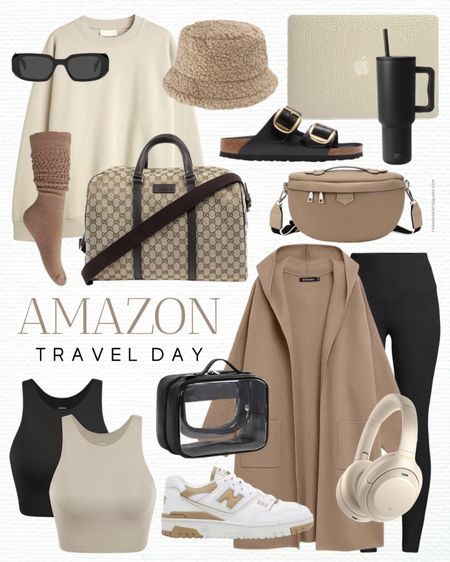 Shop this Amazon Travel Outfit! Natural Airport outfit. Coatigan, sweatshirt, New Balance 550, Birkenstock Big Buckle Arizona sandals, belt bag, Gucci weekender bag, croc laptop case, Stanley cup & Prada sunglasses look for less, Sherpa bucket hat and more! 

Follow my shop @thehouseofsequins on the @shop.LTK app to shop this post and get my exclusive app-only content!

#liketkit 
@shop.ltk
https://liketk.it/4iuzt

#LTKSeasonal #LTKtravel #LTKstyletip
