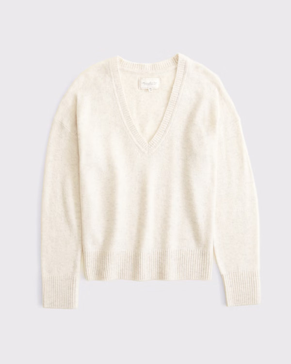 Merino Wool-Blend Plunge Sweater | Abercrombie & Fitch (US)