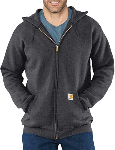 Carhartt Men's Loose Fit Midweight Full-Zip Sweatshirt, Carbon Heather, X-Small | Amazon (US)