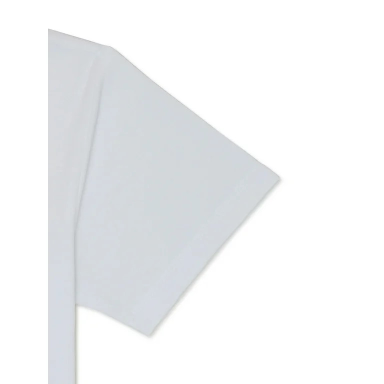 Wonder Nation Girls Happy Place Short Sleeve Graphic T-Shirt, Sizes 4-18 | Walmart (US)